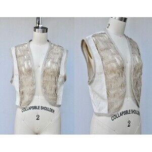 Beige Linen Rope LACE Cropped Linen Vest Made Italy Boho Gypsy Peasant Prairie